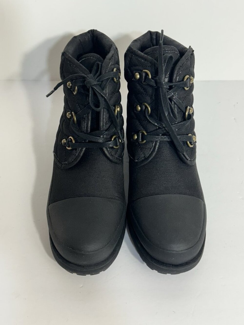 Lucky Brand Akonn Quilted Boot Womens Size 10 Lace Up Chunky Heel Whimsygoth